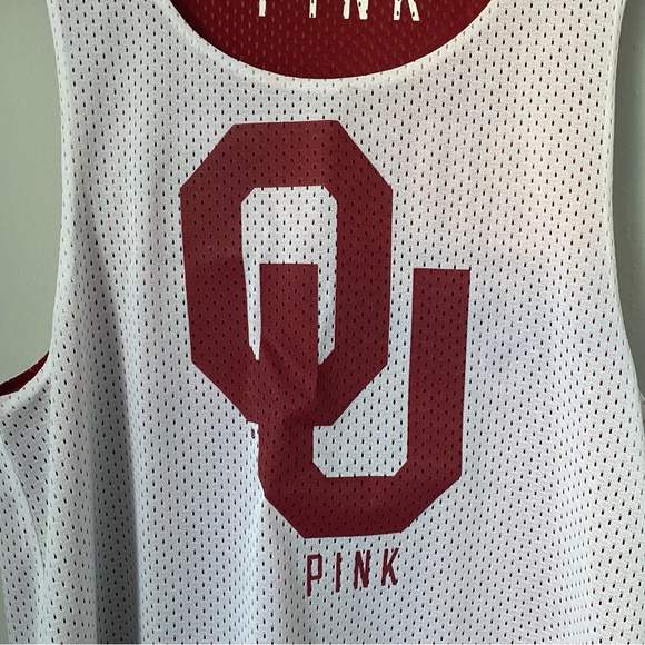 Pink Victoria’s Secret University of Oklahoma Boomer Sooner reversible mesh top - Picture 4 of 11